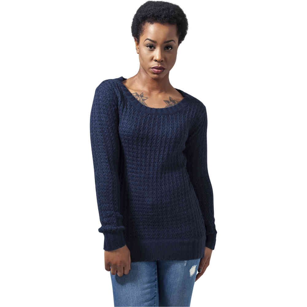 Urban Classics - Long Wideneck Sweatshirt - Blau